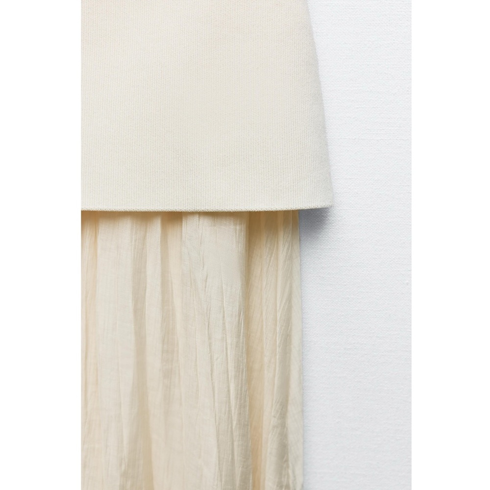 Zara MIXED PLEATED KNIT SKIRT - Picture 4 of 15